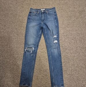 Levi's Women's Altered 721 High Rise Skinny Blue Distressed Jeans 28x30